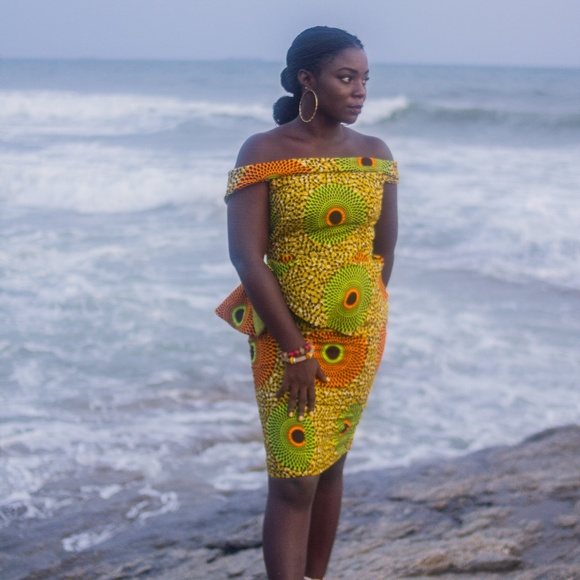 Top Only - African Ankara Woman Peplum Top - Picture 2 of 8